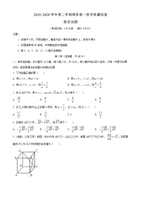福建省龙岩市一级达标校2019-2020学年高一下学期期末质检数学试题