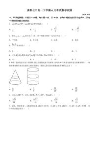 四川成都七中2024年高一下学期6月月考数学试题+答案