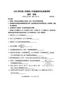 [数学]上海市青浦区2023～2024数学年高二下学期期终学业质量调研数学试卷（无答案）
