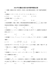 安徽省合肥市2024届高三下学期高考模拟数学试题