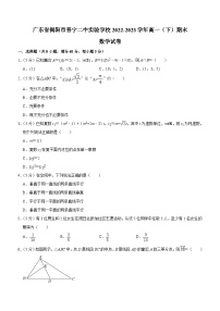 广东省揭阳市普宁二中实验学校2022-2023学年高一下学期期末考试数学试卷（含答案）
