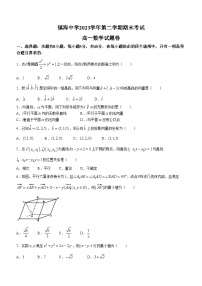 浙江省宁波市镇海中学2023-2024学年高一下学期期末考试数学试题卷(无答案)