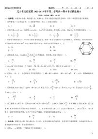 辽宁省名校联盟2024年高一下学期6月期末考试数学模拟卷