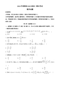 四川省泸州市龙马潭区2023-2024学年高一下学期6月期末考试数学试卷（Word版附解析）