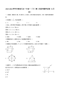 2023-2024学年甘肃省天水一中高一（下）第二次段考数学试卷（6月份）（含答案）