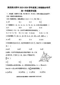 陕西师范大学附属中学2023-2024学年高一下学期期末考试数学试题