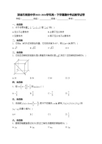 深圳市高级中学2023-2024学年高一下学期期中考试数学试卷(含答案)