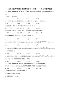 2023-2024学年河北省邯郸市涉县一中高一（下）月考数学试卷（含答案）