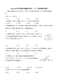 2023-2024学年湖北省襄阳市高一（下）期末数学试卷（含答案）