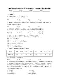 湖南省邵阳市邵东市2023-2024学年高一下学期期末考试数学试卷(含答案)