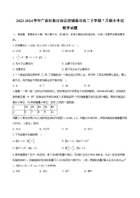 2023-2024学年广西壮族自治区防城港市高二下学期7月期末考试数学试题（含解析）