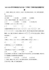2023-2024学年河南省驻马店市高一下学期7月期终质量监测数学试题（含解析）