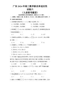 广东省2024届高三新改革 数学适应性训练六（九省联考题型）
