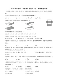2023-2024学年广东省湛江市高一（下）期末数学试卷（含解析）