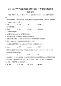 2023-2024学年广西壮族自治区柳州市高一下学期期末质量检测数学试卷（含解析）