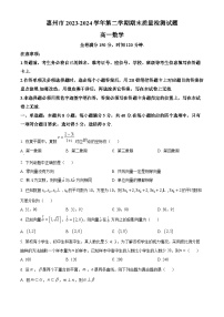 广东省惠州市2023-2024学年高一下学期期末考试数学试题（Word版附解析）