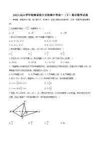 2023-2024学年海南省海口市海南中学高一（下）期末数学试卷（含答案）