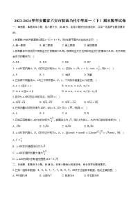 2023-2024学年安徽省六安市皖西当代中学高一（下）期末数学试卷（含解析）