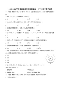 2023-2024学年福建省漳州十校联盟高一（下）期中数学试卷（含答案）