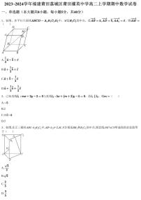 2023~2024学年福建莆田荔城区莆田擢英中学高二上学期期中数学试卷（含答案与解析）