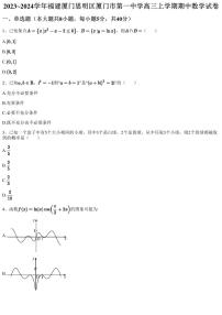 2023~2024学年福建厦门思明区厦门市第一中学高三上学期期中数学试卷（含答案与解析）