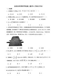 浙江省东阳市外国语学校2024-2025学年高三上学期8月独立作业（开学）数学试题