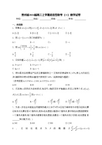 贵州省2024届高三上学期适应性联考（一）数学试卷(含答案)