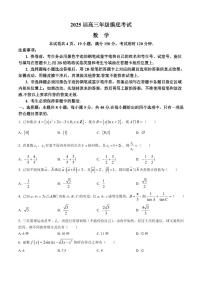 广东省深圳中学2025届高三上学期开学摸底考试数学试题(无答案)