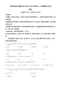 [数学][期中]陕西省宝鸡市南山高级中学2023～2024学年高二上学期期中考试试题(有简单答案)