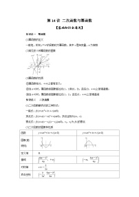 新高考数学一轮复习考点精讲练+易错题型第14讲 二次函数与幂函数（2份打包，原卷版+解析版）
