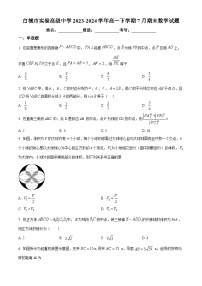 吉林省白城市实验高级中学2023-2024学年高一下学期7月期末考试数学试题（Word版附解析）