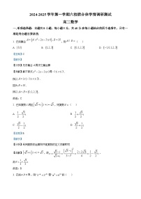 江苏省南京市六校联合体2024-2025学年高三上学期学情调研测试数学试题（解析版）