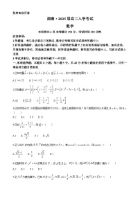 湖南省部分学校2025届高三上学期8月入学考试数学试题（Word版附解析）