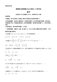 湖南省名校联盟2025届高三上学期入学考试数学试题（Word版附解析）