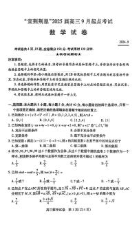 湖北省“宜荆荆恩”2025届高三上学期9月起点考试数学试题