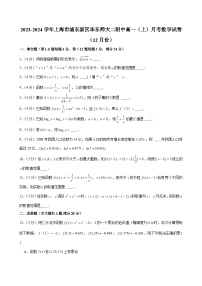 2023-2024学年上海市浦东新区华东师大二附中高一（上）月考数学试卷（12月份）（含解析）
