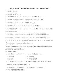 2023-2024学年上海市杨浦高级中学高一（上）摸底数学试卷（含解析）