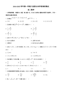 江苏省南京市六校联合体2024-2025学年高三上学期8月学情调研测试数学试卷（Word版附答案）