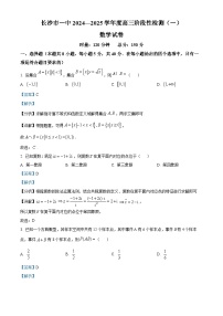 湖南省长沙市第一中学2024-2025学年高三上学期阶段性检测（一）数学试卷（Word版附解析）