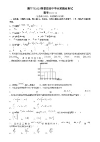南宁市2025届普通高中毕业班摸底测试数学试卷及参考答案