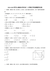 2024-2025学年云南省红河州高二上学期开学检测数学试卷（含答案）