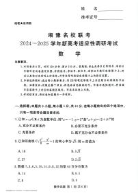 湘豫名校联考2024-2025学年高三上学期9月新高考适应性调研考试数学试卷及答案