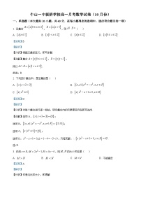 北京市顺义区牛栏山第一中学板桥学校2023-2024学年高一上学期10月月考数学试卷（Word版附解析）