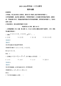 山东省泰安市肥城市第一高级中学2023-2024学年高一上学期10月月考数学试题（Word版附解析）