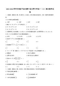 2023-2024学年甘肃省平凉市静宁县文萃中学高一（上）期末数学试卷（含解析）