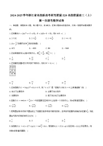 2024-2025学年浙江省名校新高考研究联盟Z20名校联盟高三（上）第一次联考数学试卷（含答案）