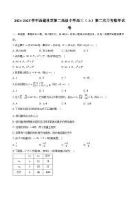 2024-2025学年西藏林芝第二高级中学高三（上）第二次月考数学试卷（含答案）