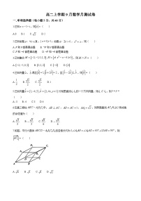 云南省曲靖市宣威市长征中学等校2024-2025学年高二上学期9月月考数学试卷(无答案)