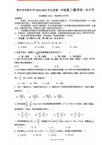 广东省揭阳市普宁市华侨中学2024-2025学年高三上学期第一次月考数学试卷