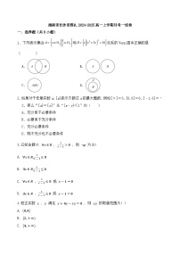 湖南省长沙市雅礼中学2024-2025学年高一上学期10月月考数学试题